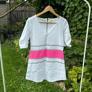 Adorable Anthro tunic, white and pink.